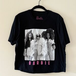 Barbie Black Tee with Pink Logo